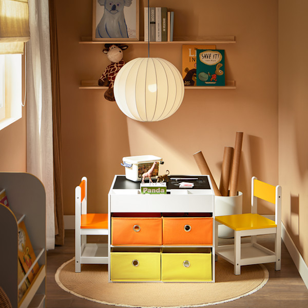 SoBuy 2-osainen Lasten pöytä ja tuolisarja KMB75-K-W Table:60*60*50cm