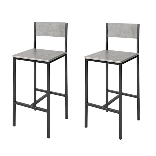 SoBuy, Høje barstole i træ, 2 stk, FST53-HGx2 Grey