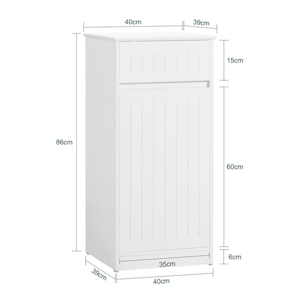 SoBuy kylpyhuone kaappi Pyykkikaappi pyykkikorin kanssa BZR110-W Laundry cabinet