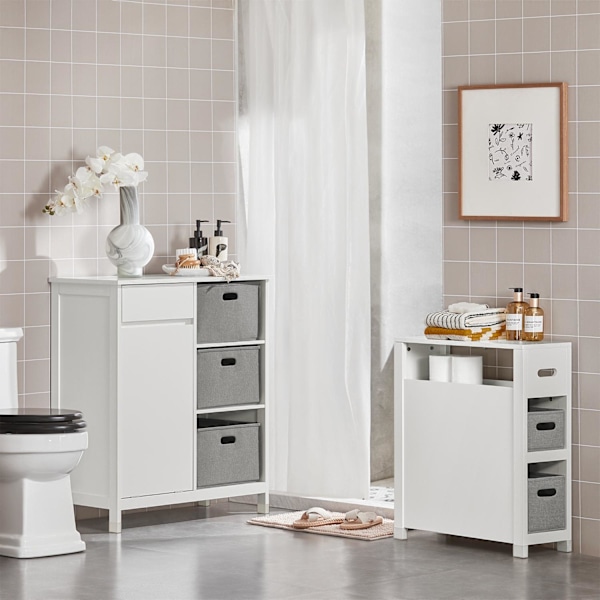SoBuy Kylpyhuoneen kaappi pyykki Kylpyhuone kaappi BZR77-W Laundry cabinet