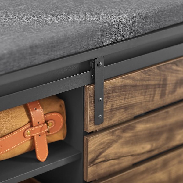 SoBuy skoskab Bænk med opbevaringskasser Skoholder FSR120-HG Gray Bench