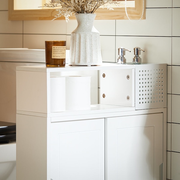 SoBuy WC-paperiteline Kylpyhuonekaappi pyörillä BZR176-W