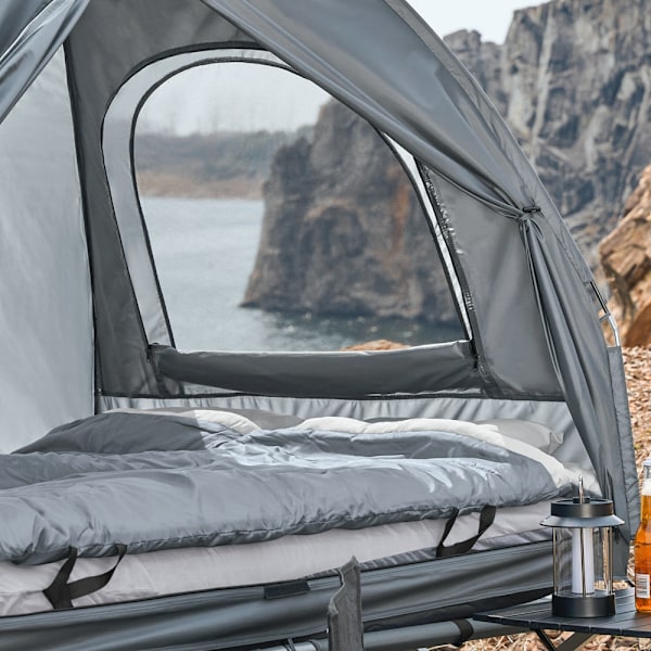 SoBuy 4-i-1 tält för 2 personer OGS32-L-HG grey For 2 Persons