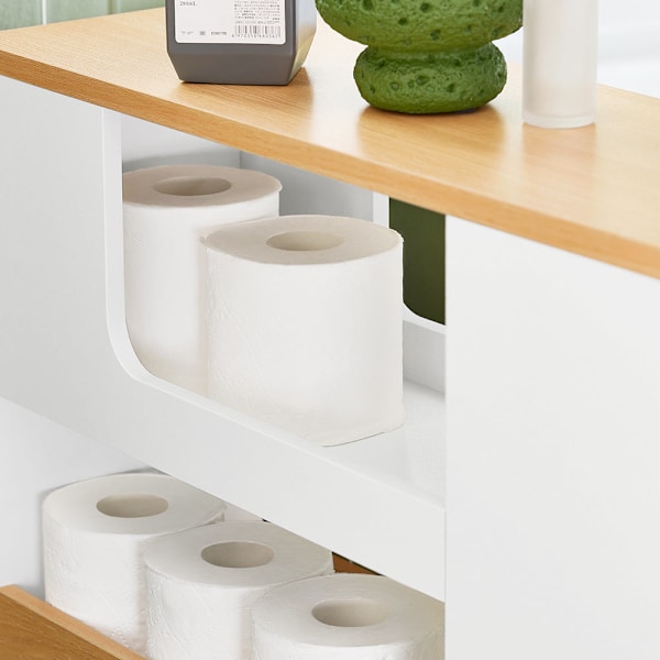SoBuy WC-paperiteline Kylpyhuoneen hylly Kaappi BZR190-WN