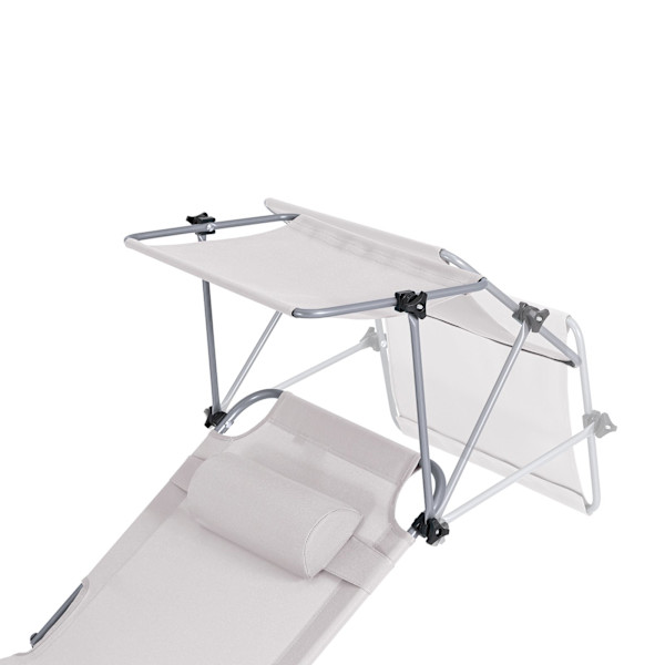 SoBuy solstol, gungstol, hopfällbar strandstol OGS48-MI Beige