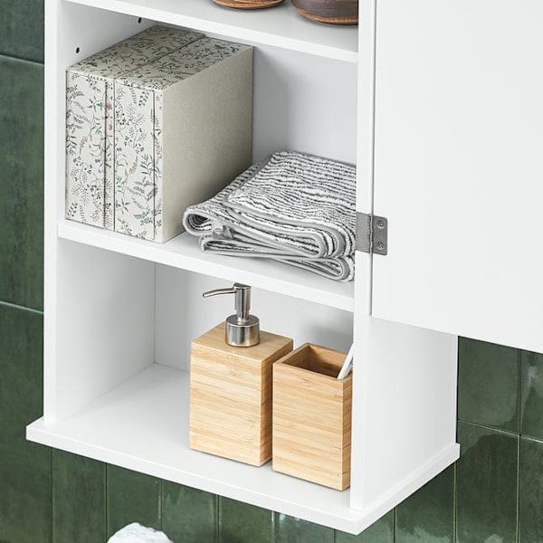 SoBuy kylpyhuone kaappi Seinäkaappiin 1 ovea BZR25-W White