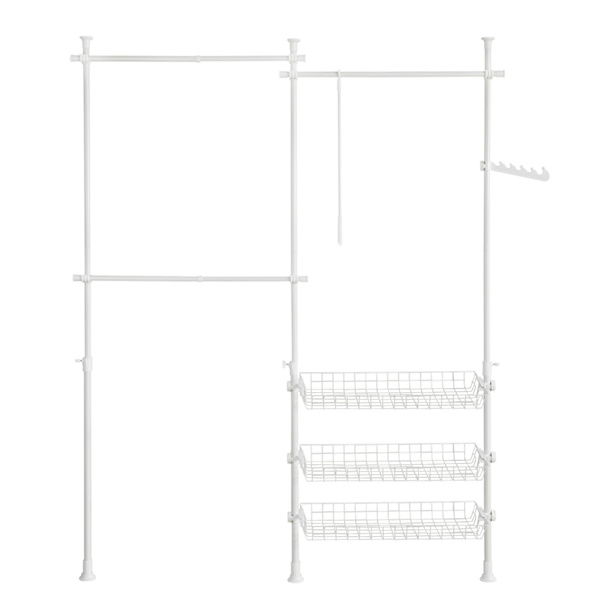 SoBuy Hörngarderob, Klädställning,förvaringsmöbel,FRG34-SCH Black Length 162-197cm