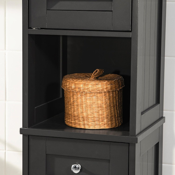 SoBuy Korkea kaappi Kylpyhuone kaappi harmaa FRG236-DG Gray High cabinet