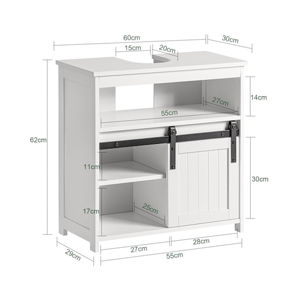 SoBuy Tvättställsunderskåp, badrumsskåp, med skjutdörr, BZR61-W Sink cabinet(on wall)