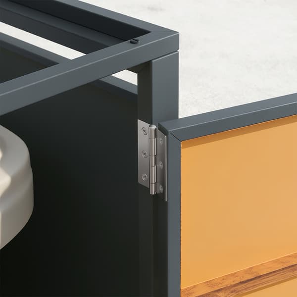 SoBuy Metal skab til affald udendørs, grå, 69.3×80×116.3 cm, OGS63-N
