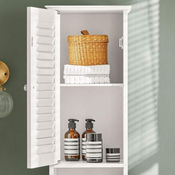 SoBuy Højt badeværelsesskab med skuffer, hvid FRG236-W White High cabinet