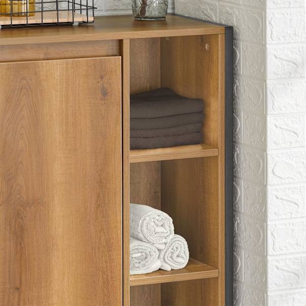 SoBuy Badrumsskåp med tvättkorger Badrumshylla med tvättsäck BZR Laundry cabinet