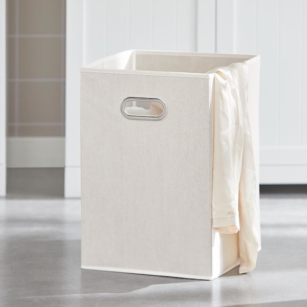 SoBuy Badeværelsesska Badeværelseshylde vasketøjspose BZR33-W White Laundry cabinet(2 doors)