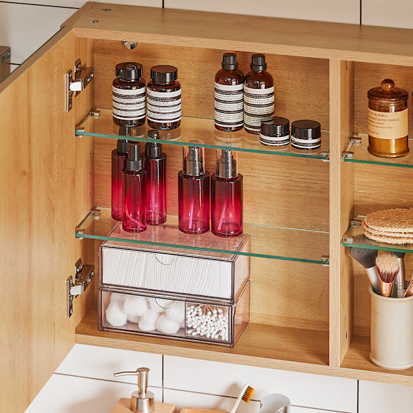 SoBuy Spejlskab Vægskab Badeværelsesskab Overskab BZR173-N Mirror Cabinet