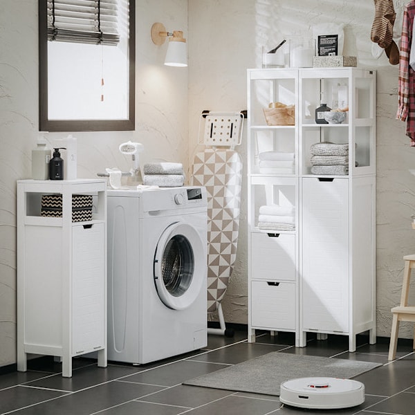SoBuy kylpyhuone kaappi Pöytäkaappi BZR121-W Base cabinet with 2 doors