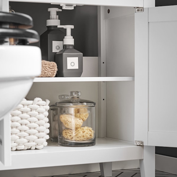 SoBuy Badeværelsesskab, Underskab til vask toiletskab FRG202-W White Sink cabinet(on wall)