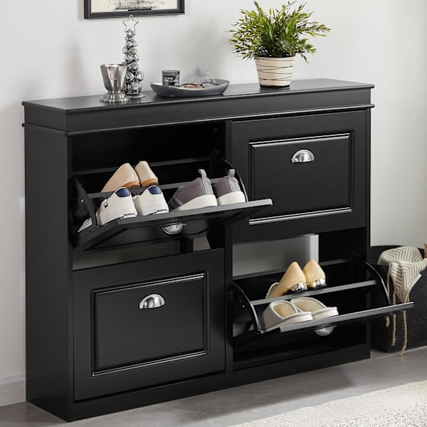 SoBuy Smart skoskab med vippefunktion, FSR79-SCH Black L105*B24*H83cm