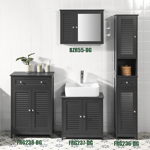SoBuy Underskab med låger Underskab til vask FRG237-DG Gray Sink cabinet(on wall)