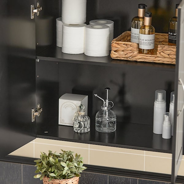SoBuy Väggskåp med 2 dörrar Överskåp FRG231-SCH Black 60*30*60CM