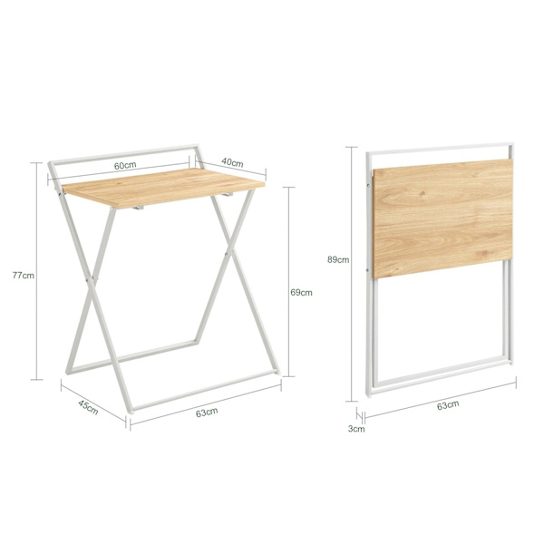 SoBuy Skrivebord Computerbord Foldebord lille spisebord FWT88-WN White