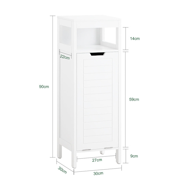 SoBuy badeværelsesskab med indbygget vasketøjskurv BZR122-W Laundry basket cabinet