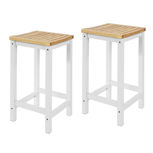 SoBuy 2 x Baarijakkara, baarituolia Ruokailutuolit FST29-WNx2 White Stool