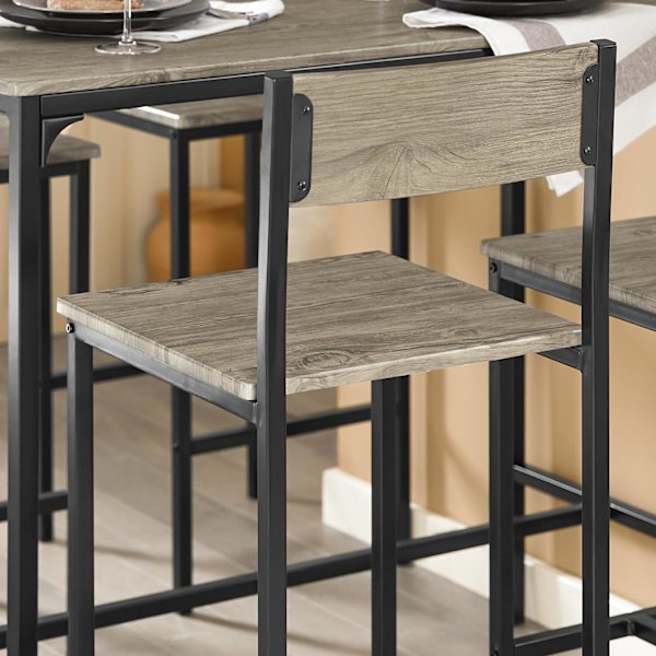 SoBuy Baaripöytä ja 4 tuolia Ruokailuryhmä OGT14-N Wood Rectangular table with 4 chairs