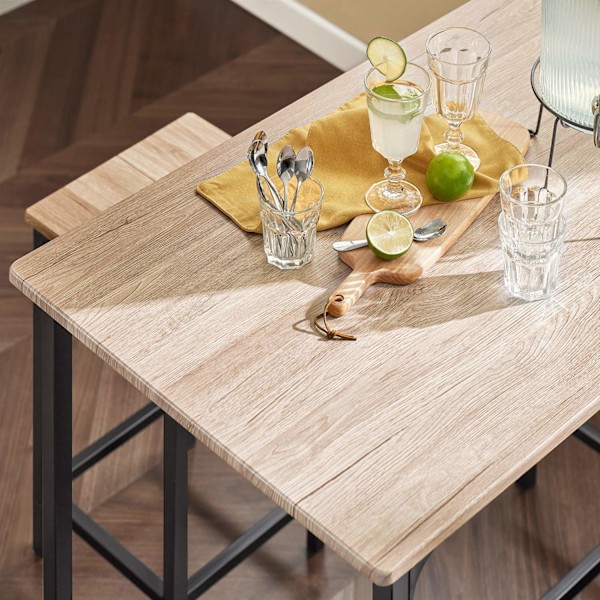 JotenOsta puiset keittiön patioruokailukalusteet, pöytä ja jakkarat, OGT11-N Wood table with 4 stools