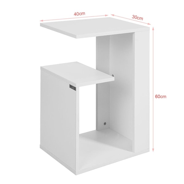 SoBuy Sofabord / reol i moderne stil, hvid,FBT69-W White 40 x 30 x 60 cm