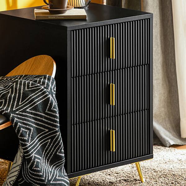 SoBuy Nattduksbord Soffbord Sidobord Sängbord FBT115-L-SCH black 40*40*63cm