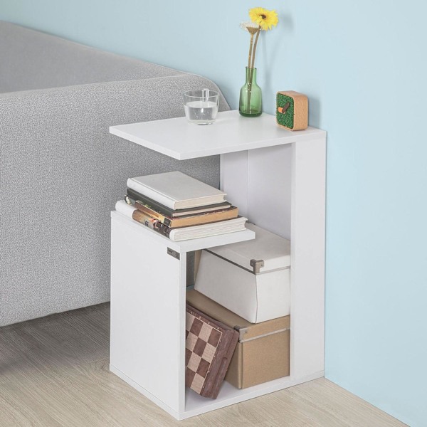 SoBuy Sofabord / reol i moderne stil, hvid,FBT69-W White 40 x 30 x 60 cm