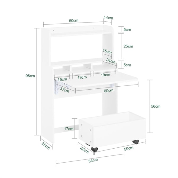 SoBuy Klaffbord Skrivbord Datorbord Laptopbord FWT105-W