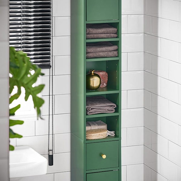SoBuy Kylpyhuone kaappi Korkea kaappi laatikkoa BZR34-SY Green
