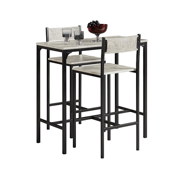 SoBuy Baaripöytä ja 2 baarituolit Ruokailuryhmä OGT03-HG Gray Rectangular table with 2 chairs