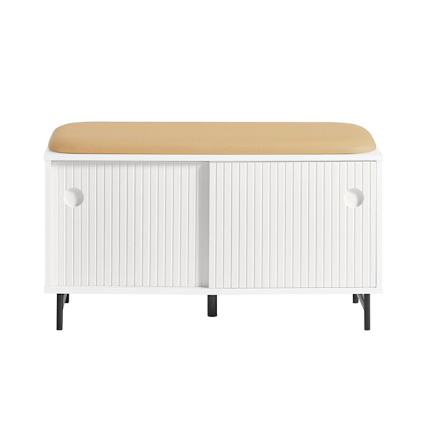 SoBuy Bänk förvaring Skoskåp Skobänk med dyna Sittbänk FSR116-W Bench