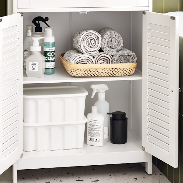 SoBuy Kylpyhuonekaappi Senkki 2 ovea FRG238-WN White Base cabinet