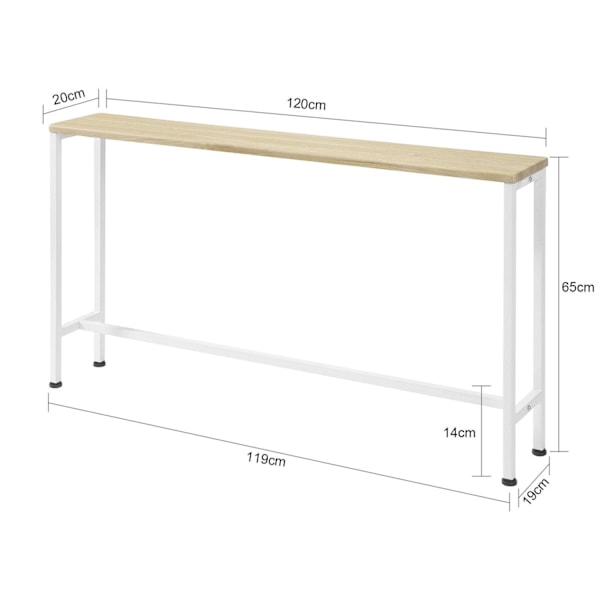 SoBuy Dekorativt konsolbord til entréen eller stuen, FSB19-Z White L120*B20*H65cm