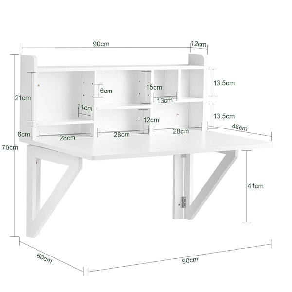 SoBuy Klaffbord Skrivbord Barnbord Datorbord FWT07-II-W