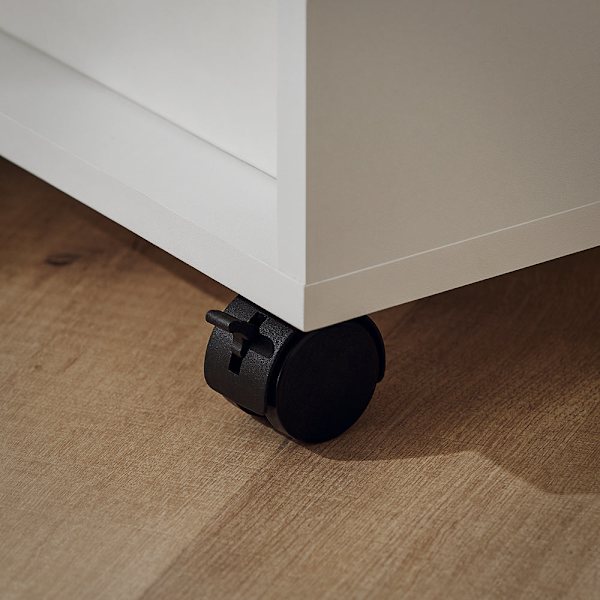 SoBuy Rullbord Förvaringsbord Sidobord på hjul Soffbord FBT34-W White