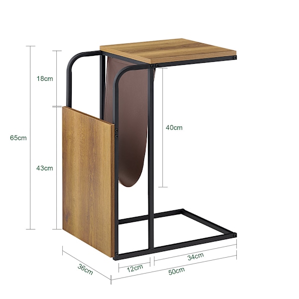 SoBuy Sidebord Sofabord i c-form Cafébord Laptopbord FBT140-PF