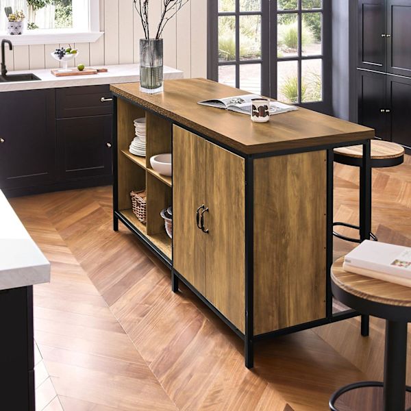 SoBuy Køkkenø Køkkenbord Vitrineskab Barbord KNL01-F