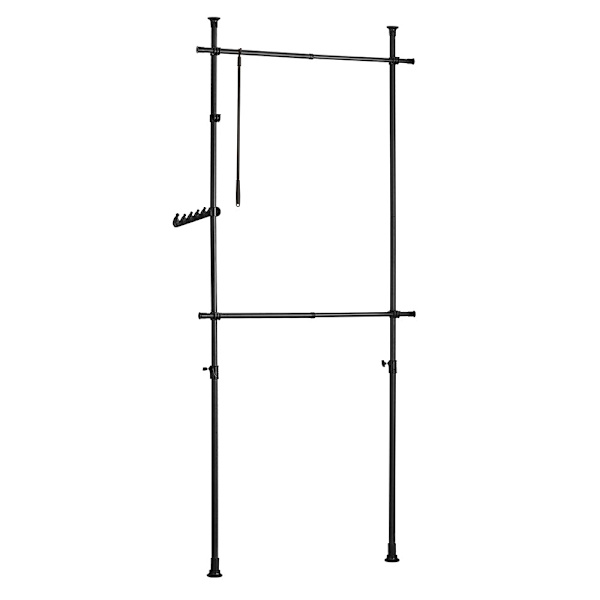 SoBuy Hörngarderob, Klädställning,förvaringsmöbel,FRG109-SCH Black Length 77-112cm