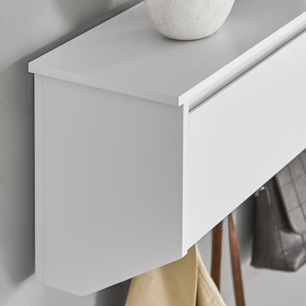 SoBuy Knagerække med 4 kroge, Væghylde FHK24-W Wall shelf