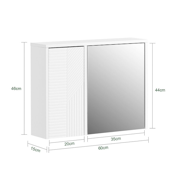 SoBuy kylpyhuone kaappi Seinäkaappiin Peilikaappi BZR153-W Mirror Cabinet