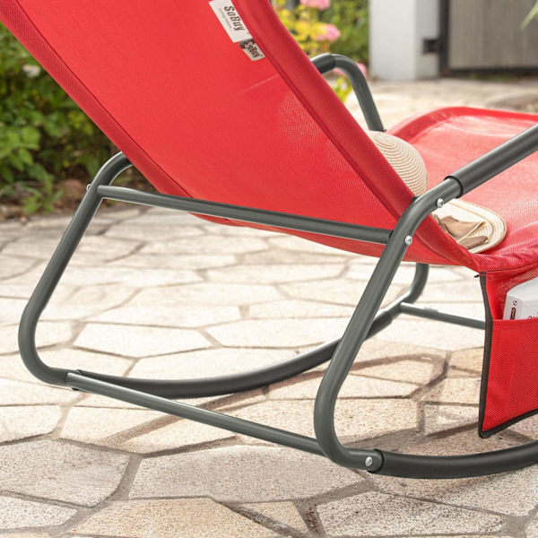 SoBuy Gyngestol Liggestol Havestole Relaxstol OGS47-R Red