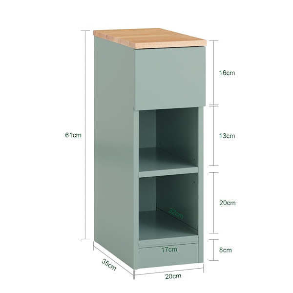 SoBuy Yöpöytä Lipasto Sohvapöytä Sivupöytä FBT111-GR Green