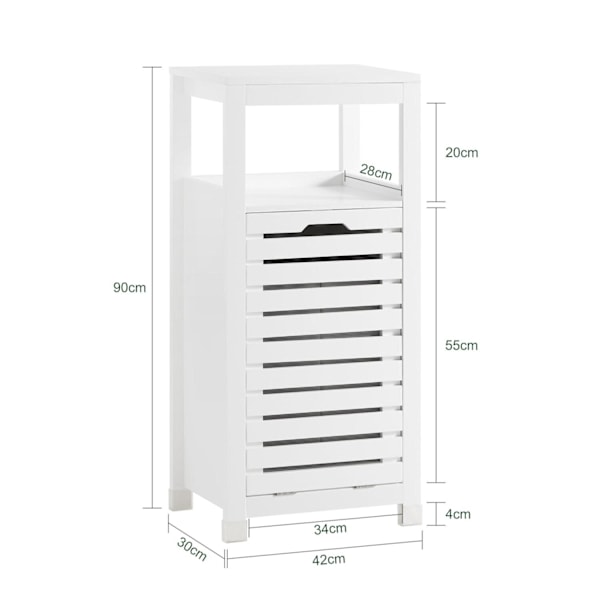 SoBuy Badeværelsesskab Vasketøjskurv Badeværelsesmøbler BZR67-W Laundry cabinet