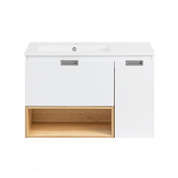 SoBuy Tvättställsunderskåp Badrumsskåp Underskåp BZR178-WN Under sink cabinet