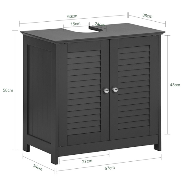 SoBuy Underskab med låger Underskab til vask FRG237-DG Gray Sink cabinet(on wall)