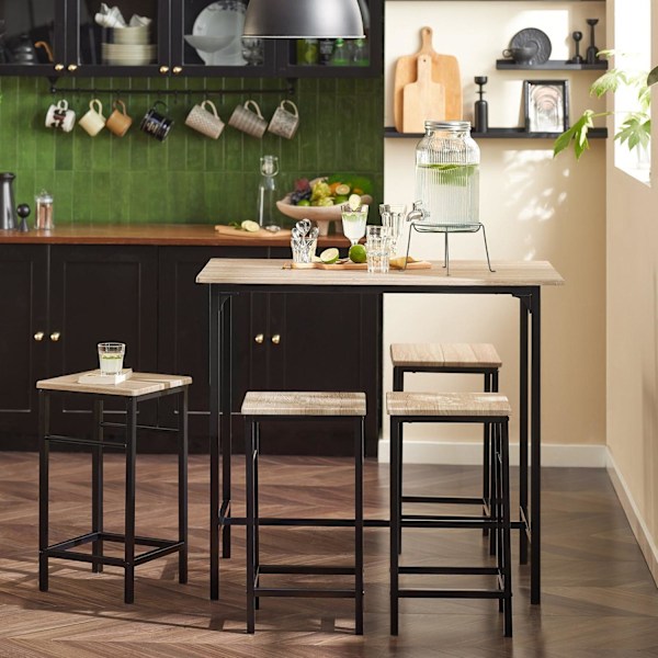 SåKøb Trækøkken Gårdhave Spisestue Møbler, Bord og taburetter,OGT11-N Wood table with 4 stools